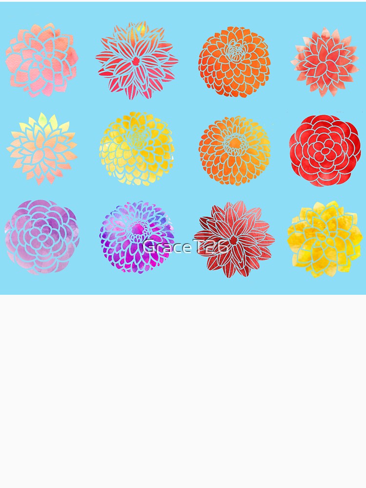 Watercolor Dahlias by GraceT26