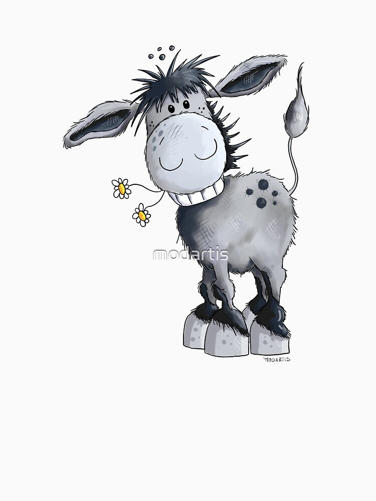 Happy Donkey With Flowers by modartis