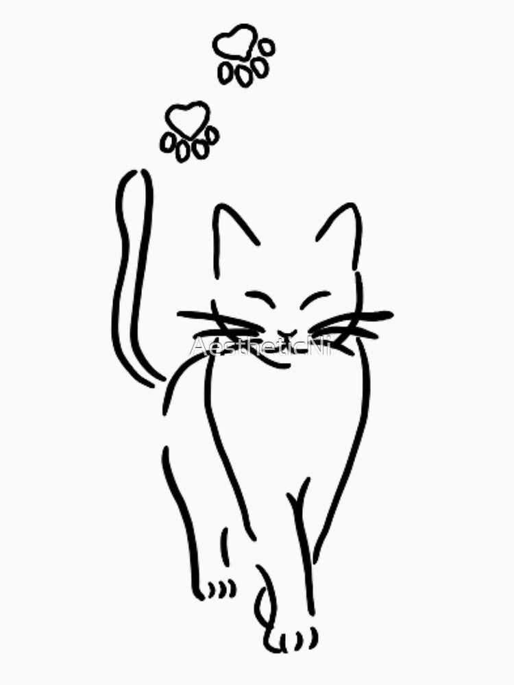 Line cat drawing by AestheticNi