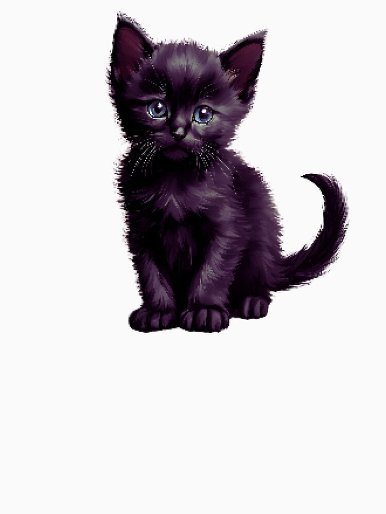 Pixel art blac cat by AlinaMalina24