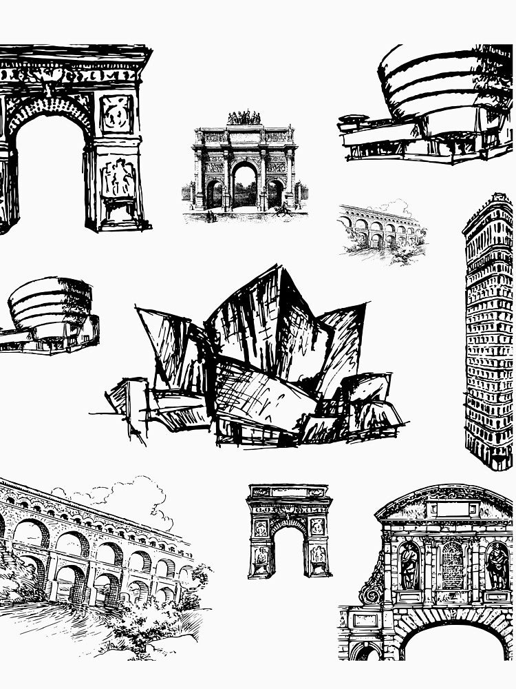 City Momuments & buildings pattern  | Urban planner gift by chi vana