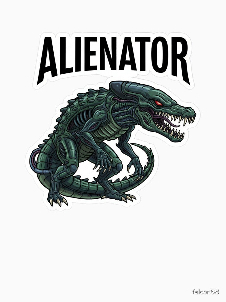 Alienator – Sci-Fi Alligator Movie Parody Sticker by Imaginarium of Chaos falcon88