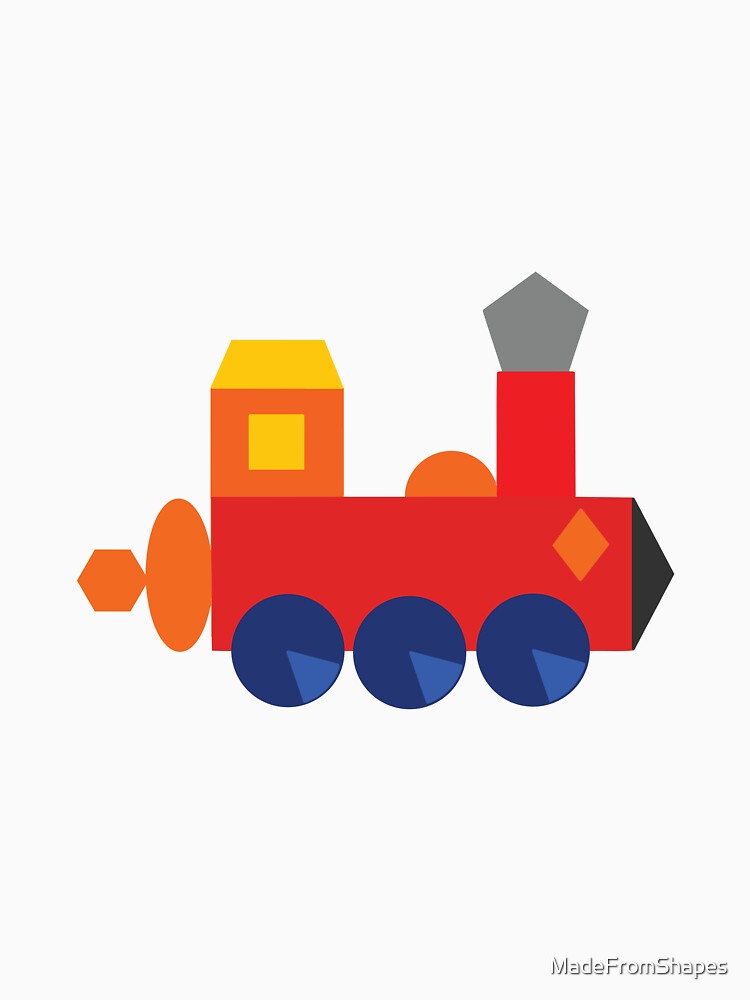 Geometric Train Made from Shapes for Kids by MadeFromShapes