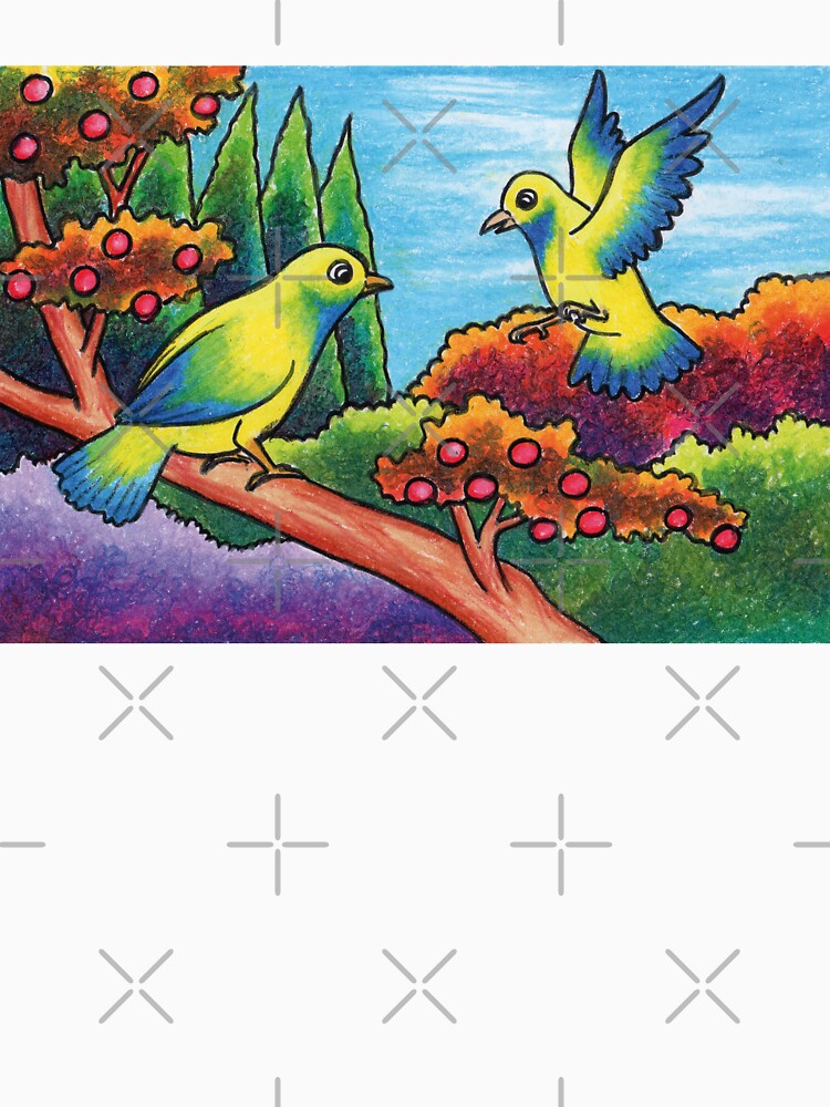 Two birds are chatting on a tree branch by KARYAOKE