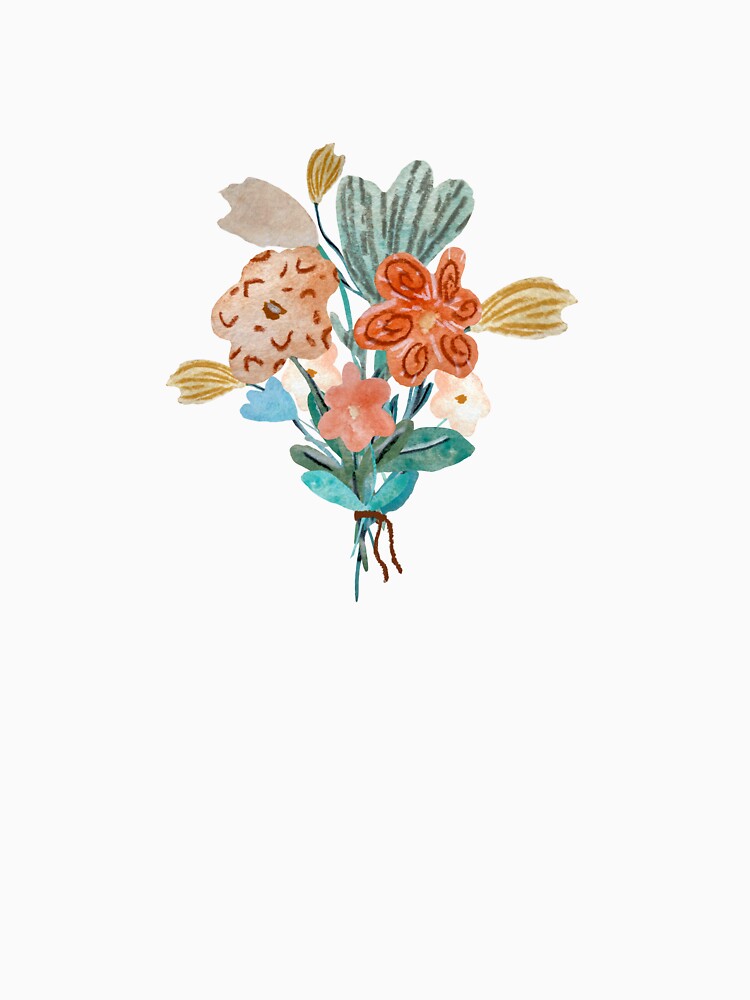 Bouquet flower texture colored sketch a watercolor by Yana Mustafina | Boho Soulful Designs