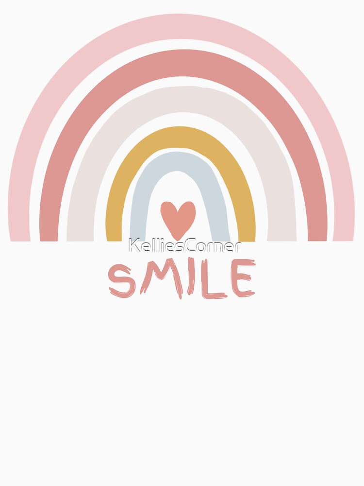Boho Rainbow Smile Positive Vibes Design by KelliesCorner