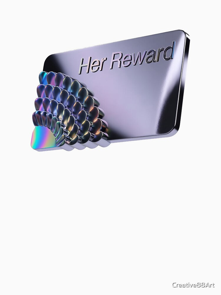Modern silver reward card with holographic design by Creative88Art
