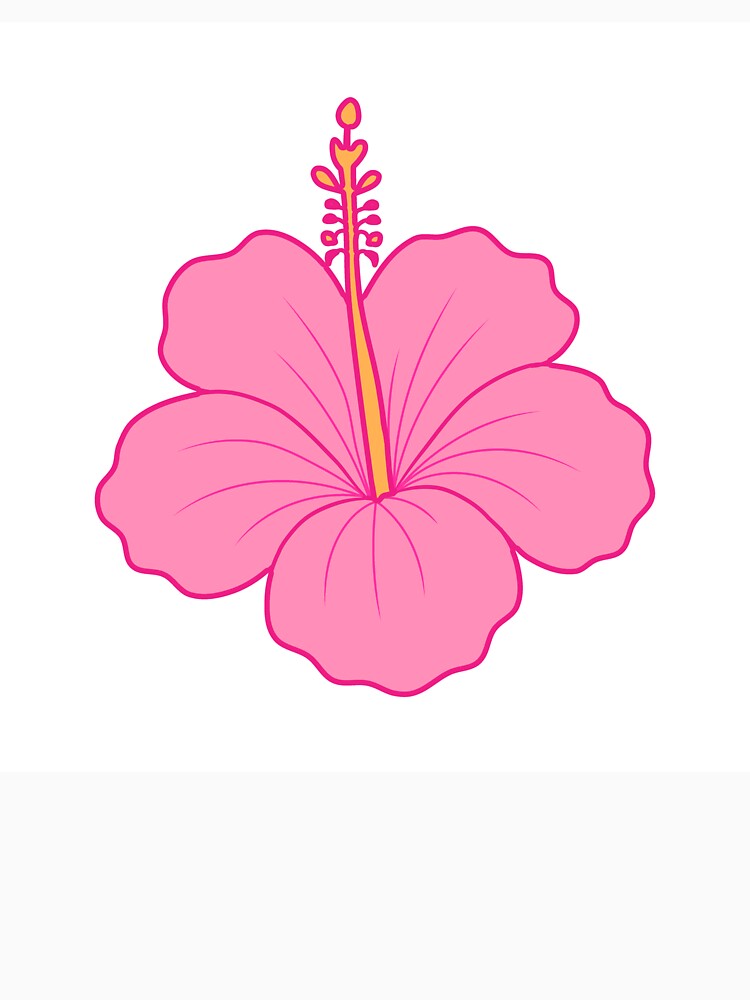 bright pink hibiscus flower aesthetic sticker by Graylay1589