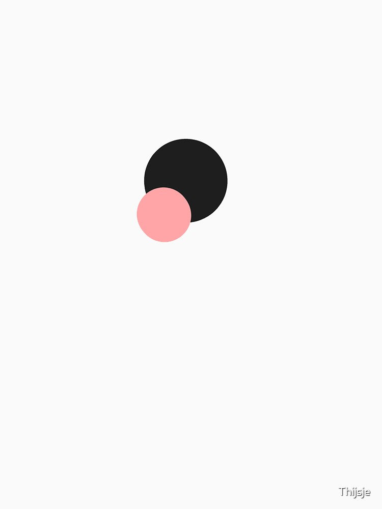 Minimalist Pink and Black Geometric Circles by Thijsje