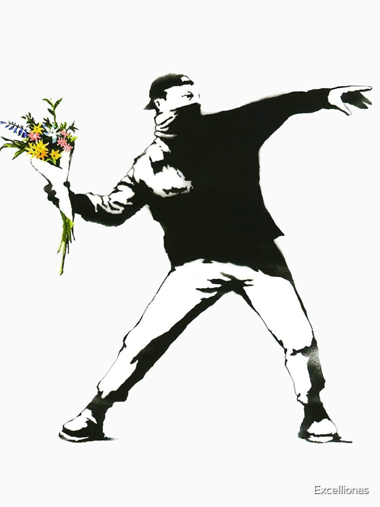 Banksy Flower Chucker Thrower Rage art by Excellionas