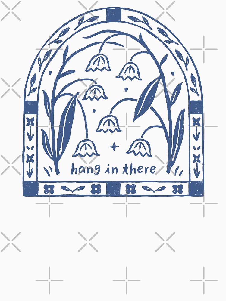 Hang in There - Block Print Bluebells by ohjessmarie