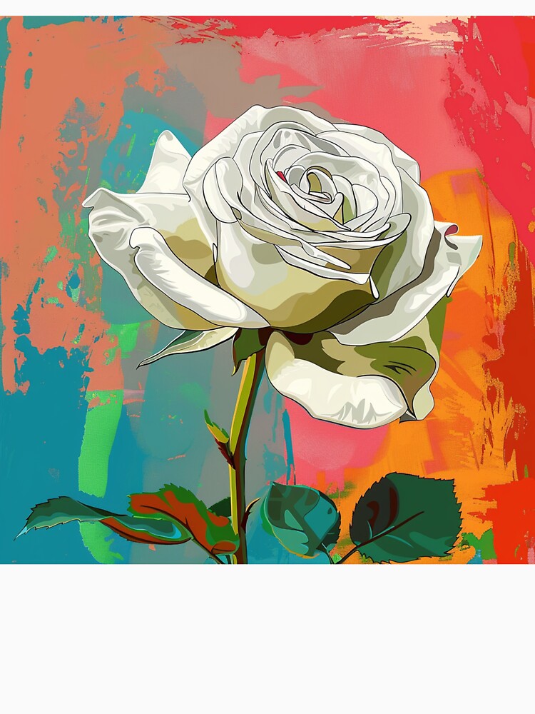 White Rose Pop Art 1 by AstroRisq
