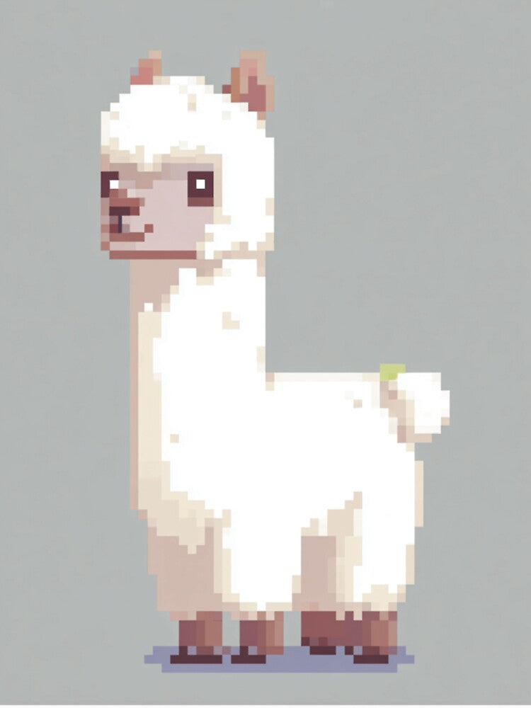 Pixel Alpaca  Cute Retro 8‑Bit Farm Animal Art by Pixel8Prints