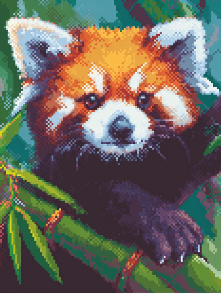 Aesthetic Pixel Red Panda  Soft Cozy Animal Design by Pixel8Prints