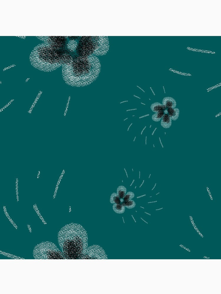 Flower flora stroke simple sketch blue pattern by Yana Mustafina | Boho Soulful Designs
