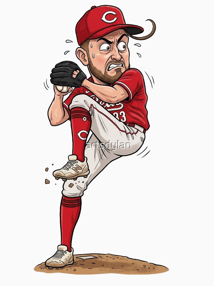 Graham Ashcraft: The Beast from the Mound - Cartoon Baseball Caricature by artsdylan