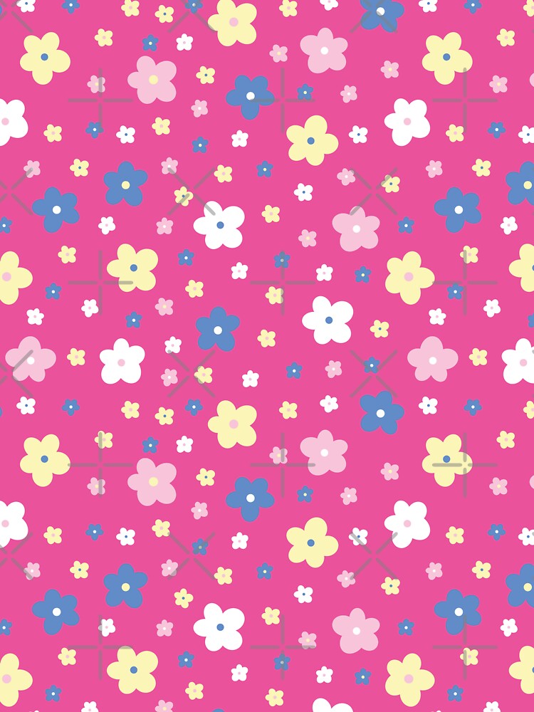 Y2K 2000S COCONUT GIRL AESTHETICS RETRO MINI MICRO TINY SMALL FLORAL FLOWERS HOT PINK BABY BLUE YELLOW by blomastudios