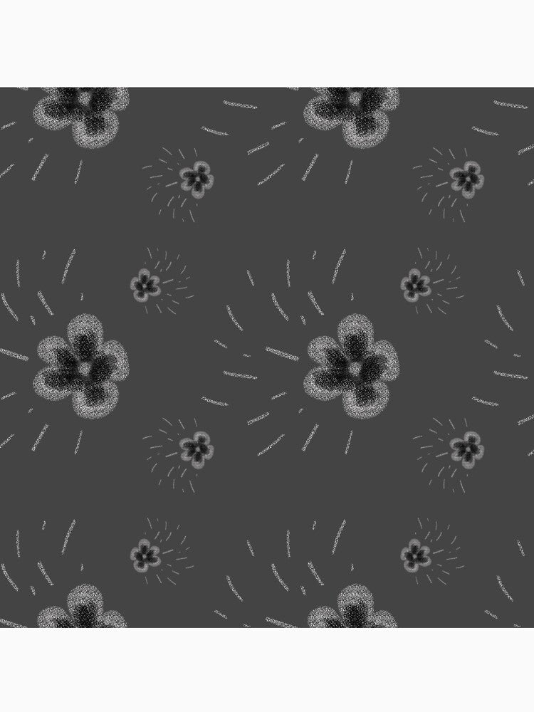 Flower flora stroke simple sketch grey pattern by Yana Mustafina | Boho Soulful Designs