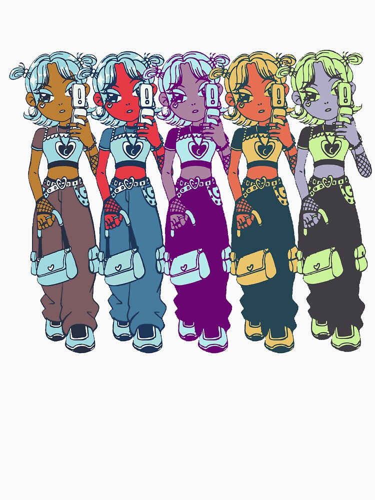 Y2K Baddies Art Print Aesthetic Fashion Girls Poster Millennial Nostalgia Sticker T-Shirt by Wander & Whim Designs