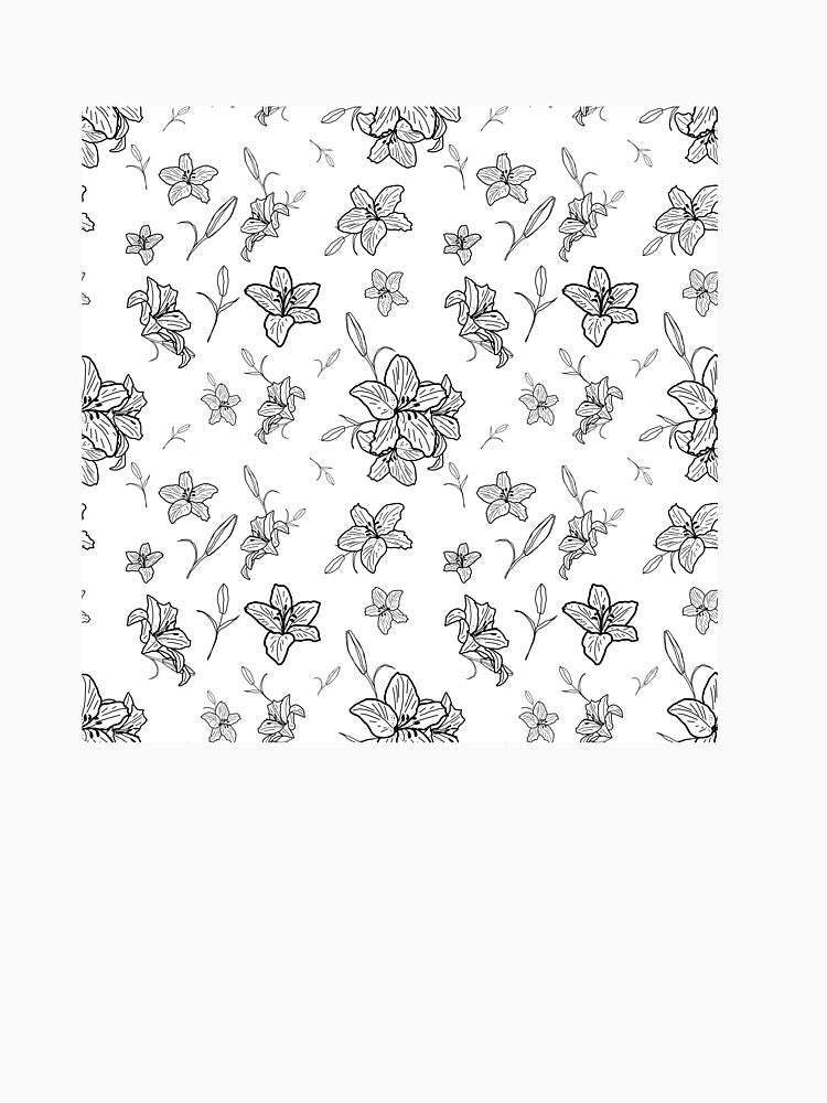 Boho Elegant Black & White Floral Line Pattern by Yana Mustafina | Boho Soulful Designs