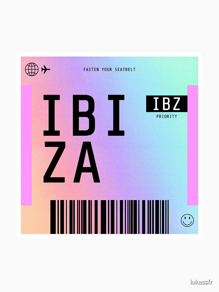Ibiza Boarding Pass IBZ Rainbow Gradient by lukassfr