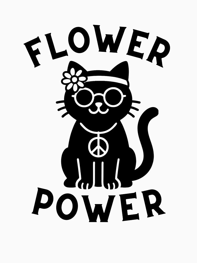 Flower Power Hippie Cat by HYPNK