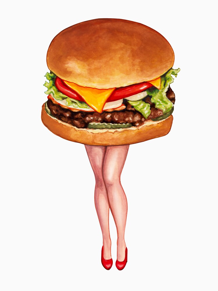 Cheeseburger Pin-Up by Kelly  Gilleran