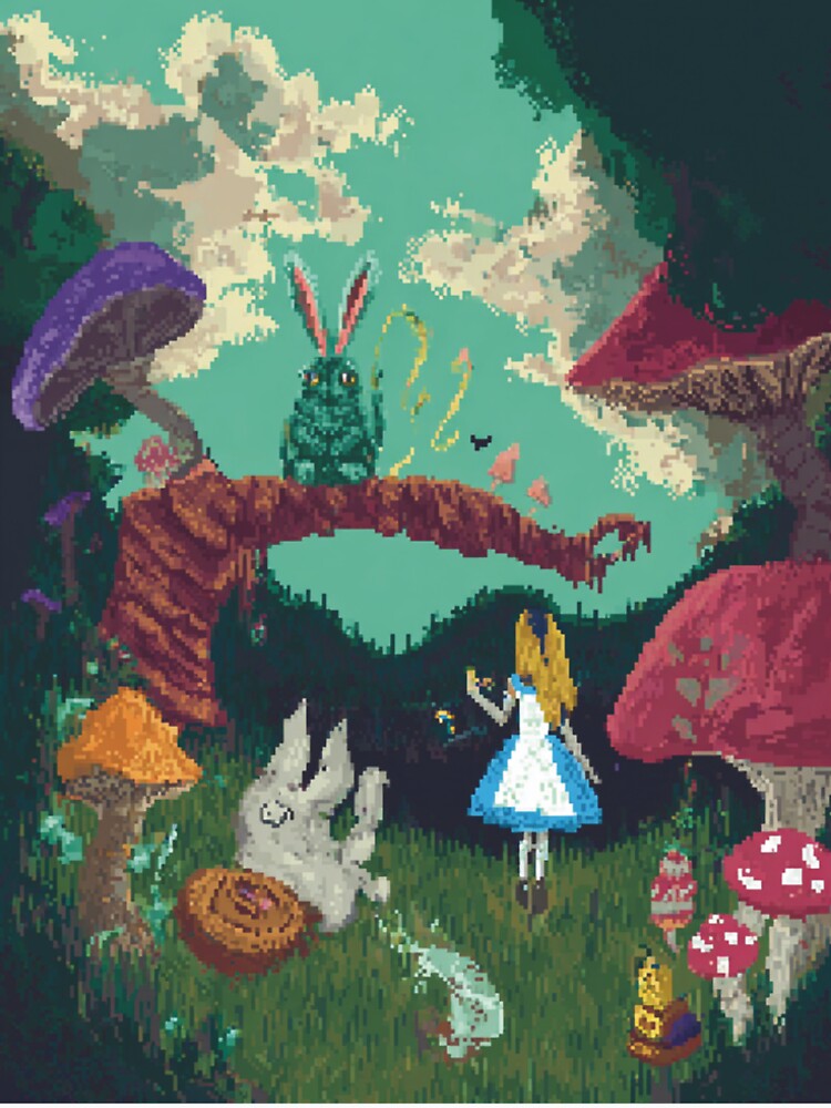 Pixel Wonderland Dream – Whimsical Fantasy Artwork by Pixel8Prints