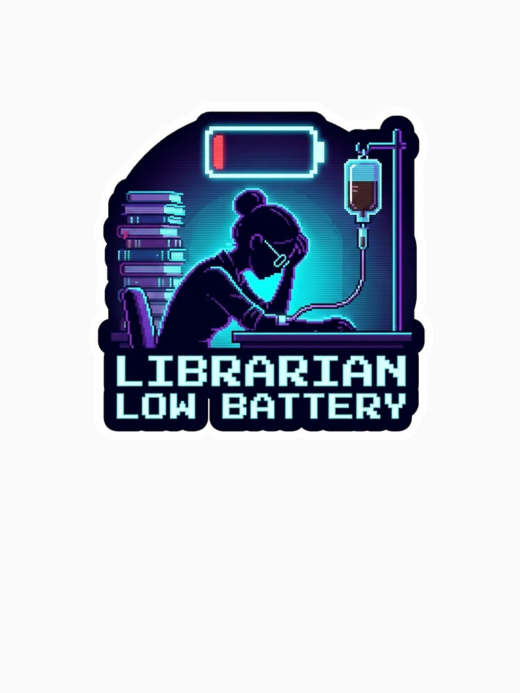 Y2K Librarian Sticker - Low Battery Warning by OrikuStudio