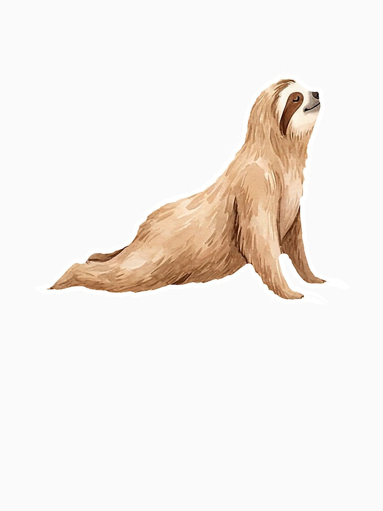Heart Opening Sloth Yoga Pose – Cute Calm Stretch Illustration by Quiet Joy Studio