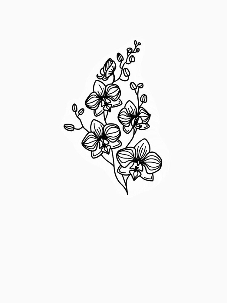 Orchid line art flower by fafdigitalart