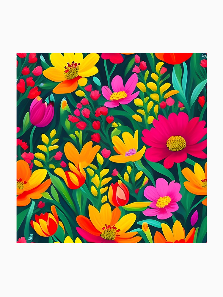 Bold and vibrant botanical field brought to life through striking meta floral pattern by Patternomania