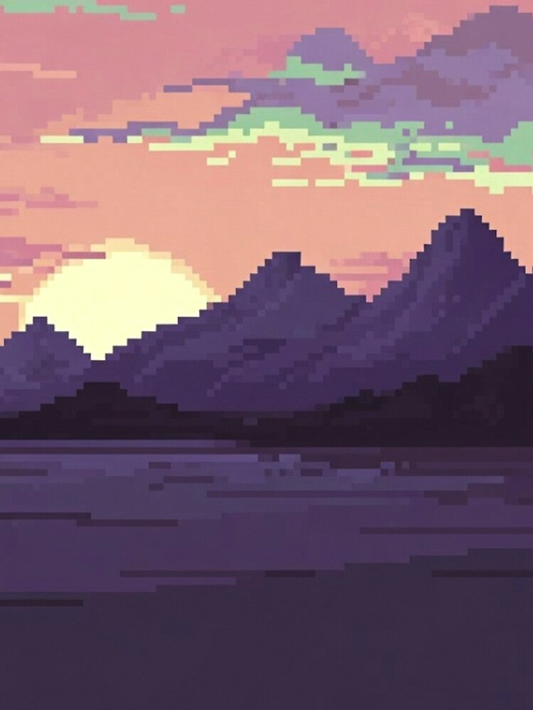 Pastel Pixel Gaming Landscapes – Retro Aesthetic Posters & Totes by sam54796