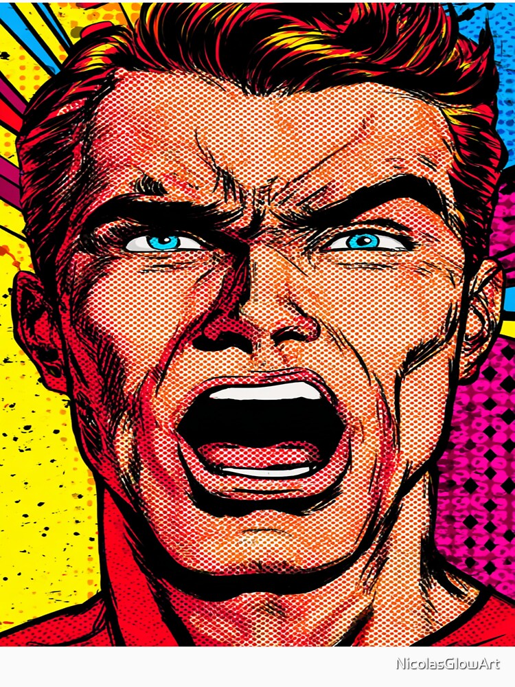 Pop Art Angry Man by NicolasGlowArt