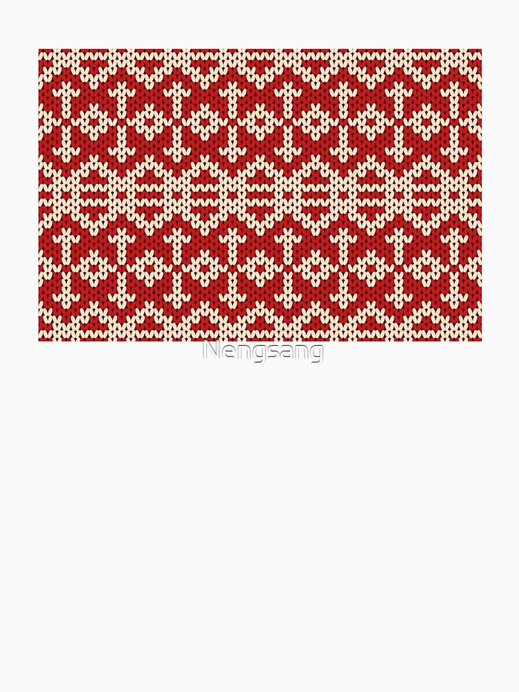 Red yarn knitted pattern in a native tribal style. by Nengsang
