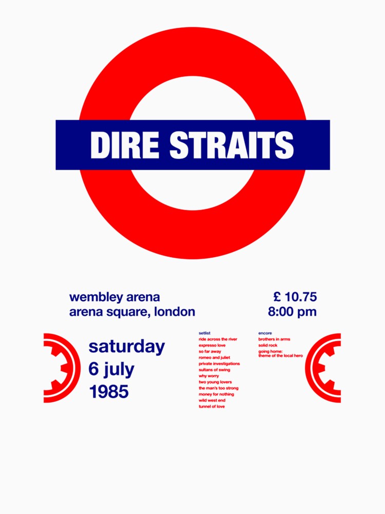 No205 MY Dire Straits Póster de concierto largo Camiseta by choxincainao884
