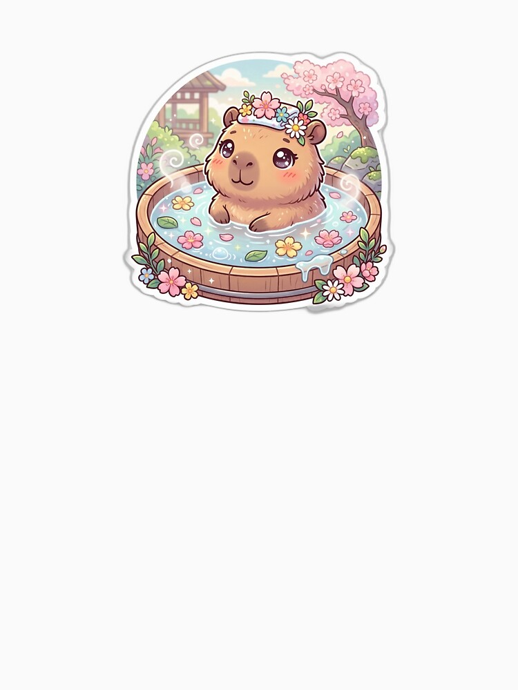 Kawaii Capybara - Cute Relaxing Animal Sticker by Glitchfab