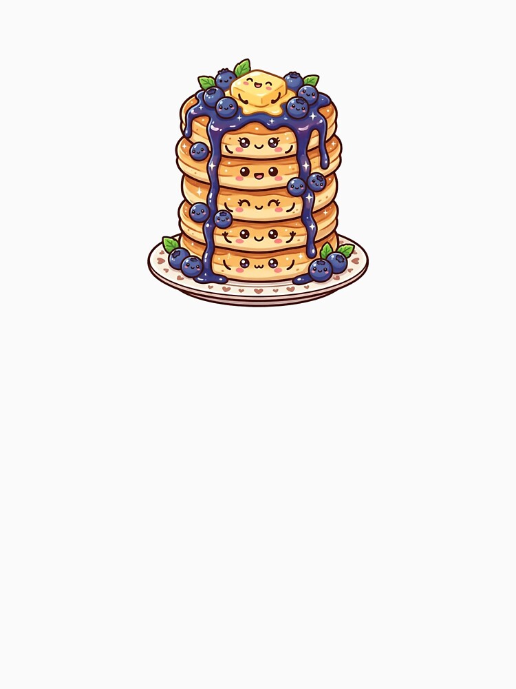 Blueberry Pancake Breakfast Stack Kawaii by redsharkuk