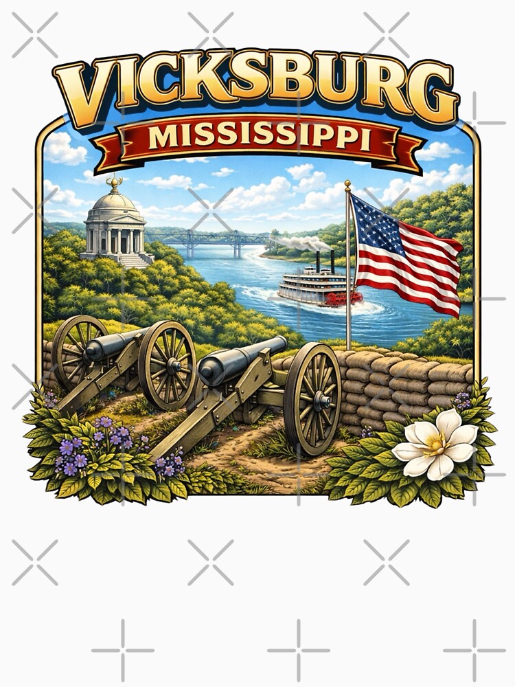 Vicksburg, Mississippi River Town by Myra365Art