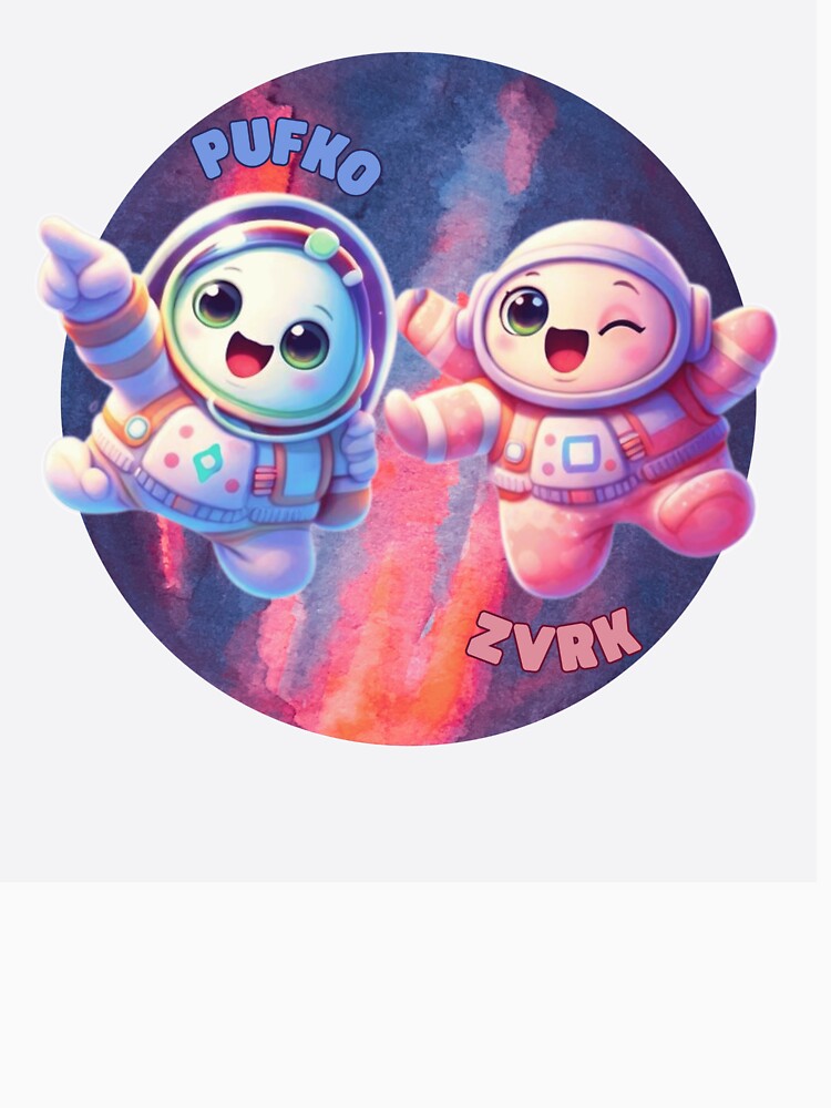 Pufko & Zvrk Space Friends – Cute Astronaut Kids Illustration by CraftDigitPrint