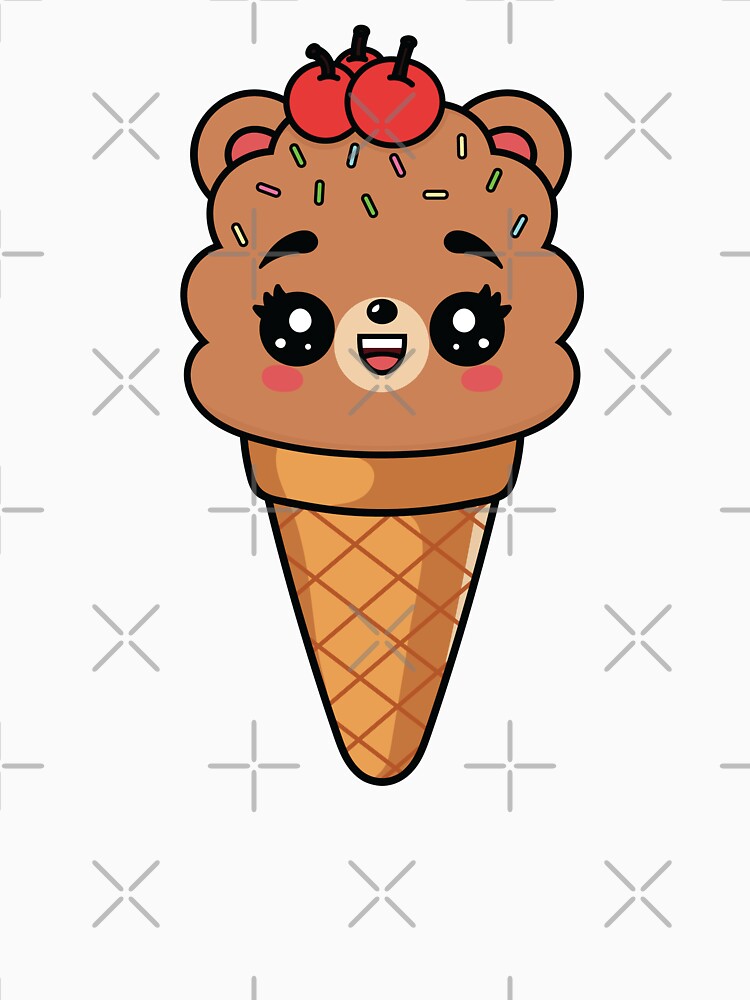 Kawaii Cute Bear Ice Cream – Cute Chocolate Bear Dessert by MarshallStickerX