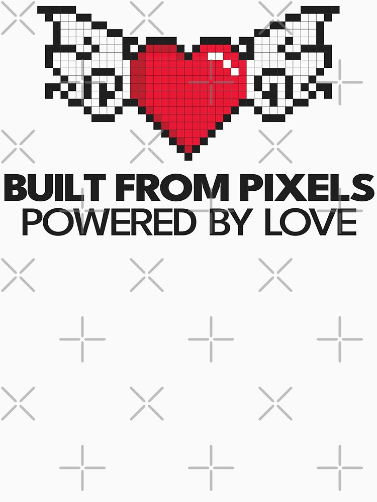 Built From Pixels, Powered by Love – Pixel Heart with Wings by PixelGrafiks