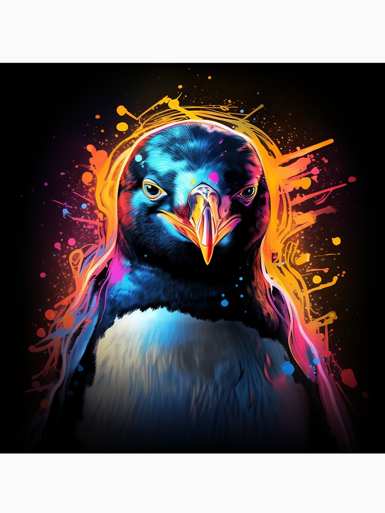 Penguin Neon Pop Art 2 by AstroRisq