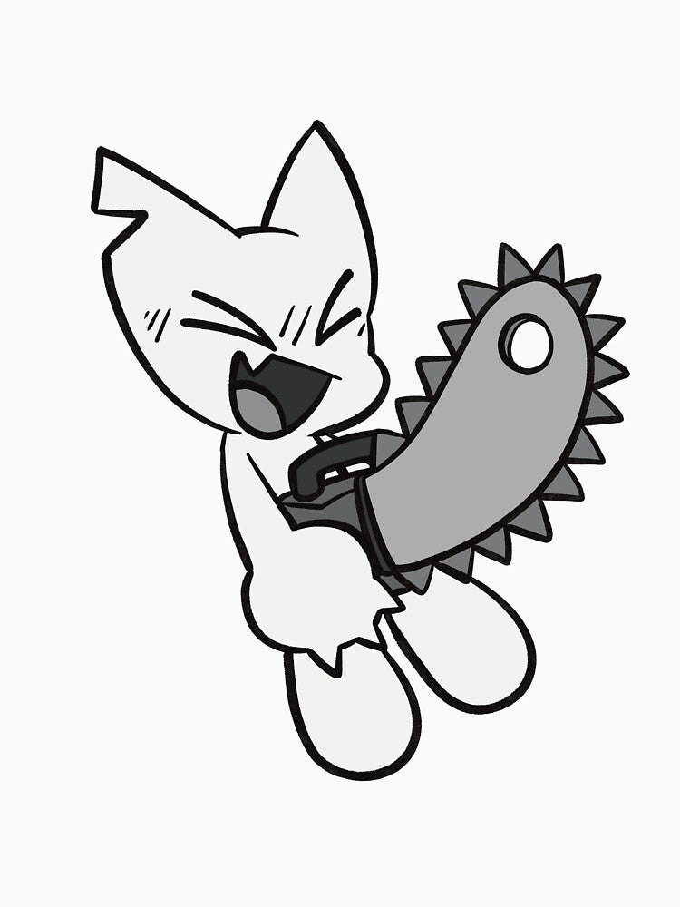 Token Chainsaw Greyscale by bananabreadart