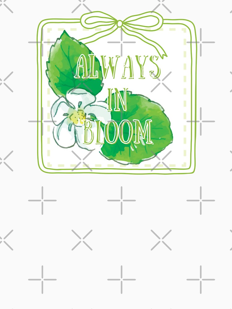 Always In Bloom: Positive Green Floral Art with Bow Frame and Dotted Patchwork by cherrytheory