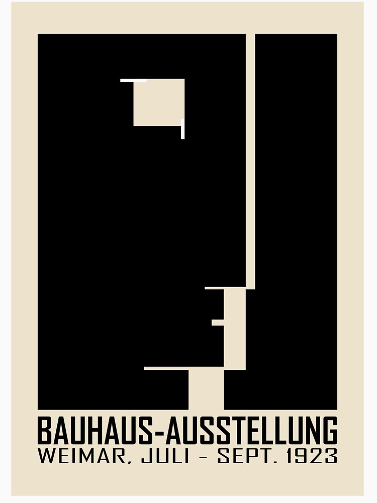 Bauhaus homage Modern Gallery Abstract Vintage Beige Black Shape Minimalist Print by AtelierDiKoko