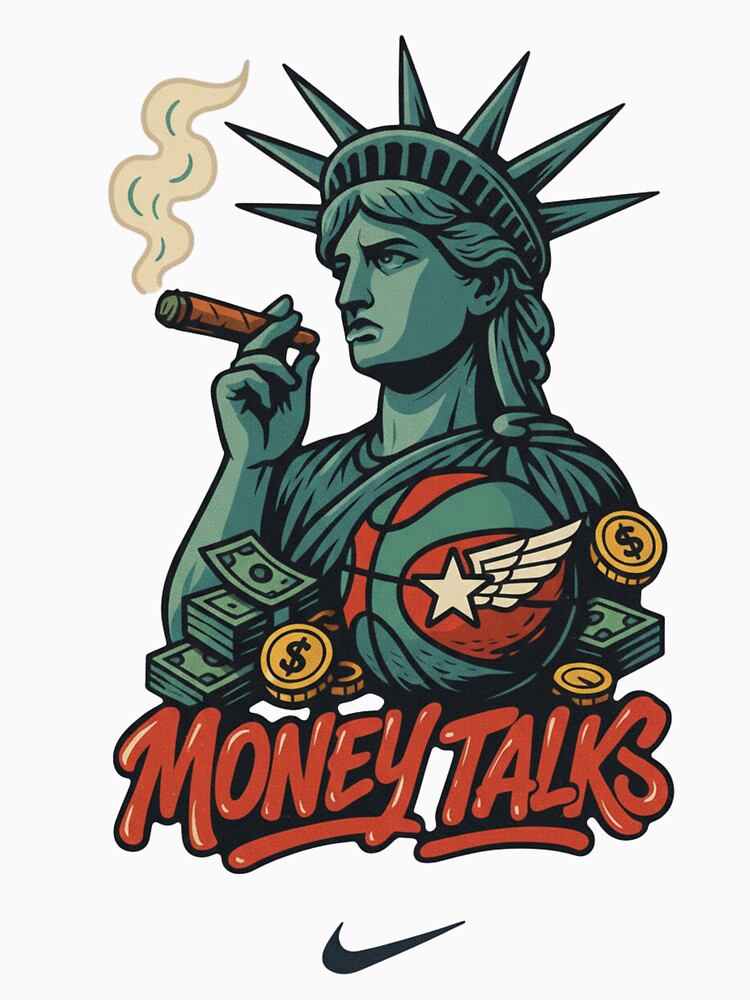 Liberty's Grind: The 'Money Talks' Vintage Basketball Tee by CireArt