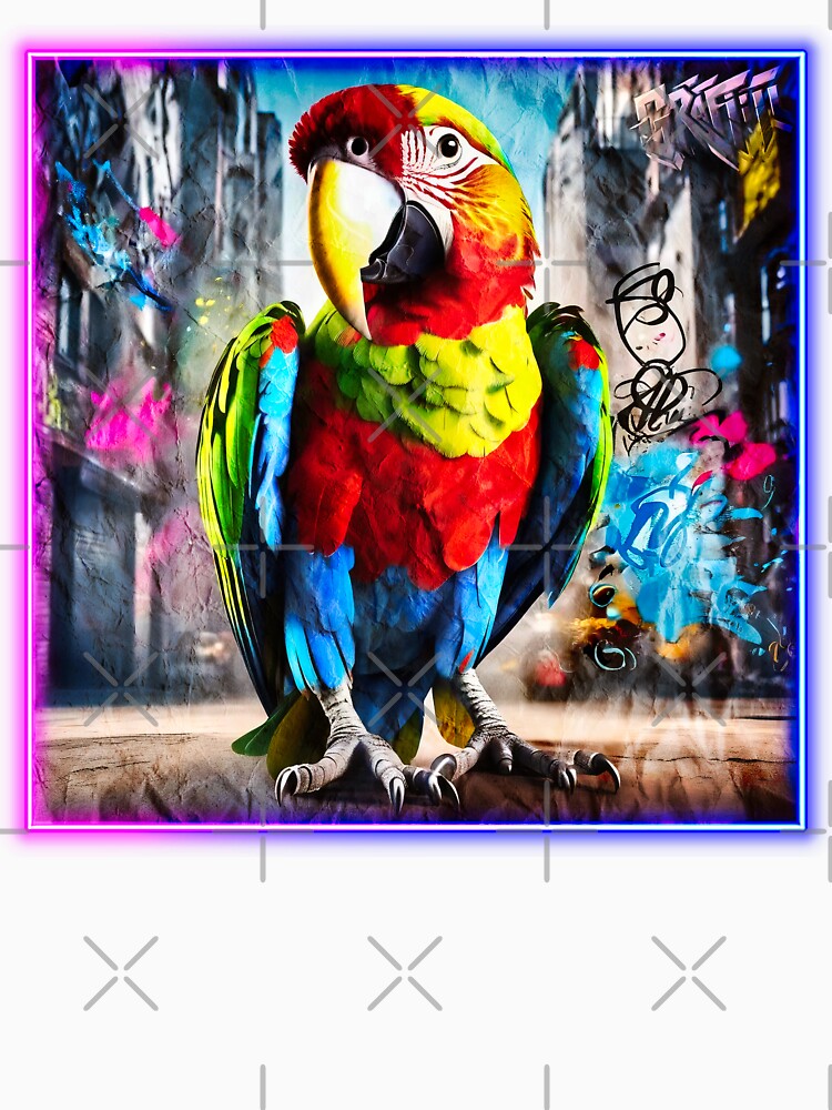 Graffiti style parrot by Drone-tees