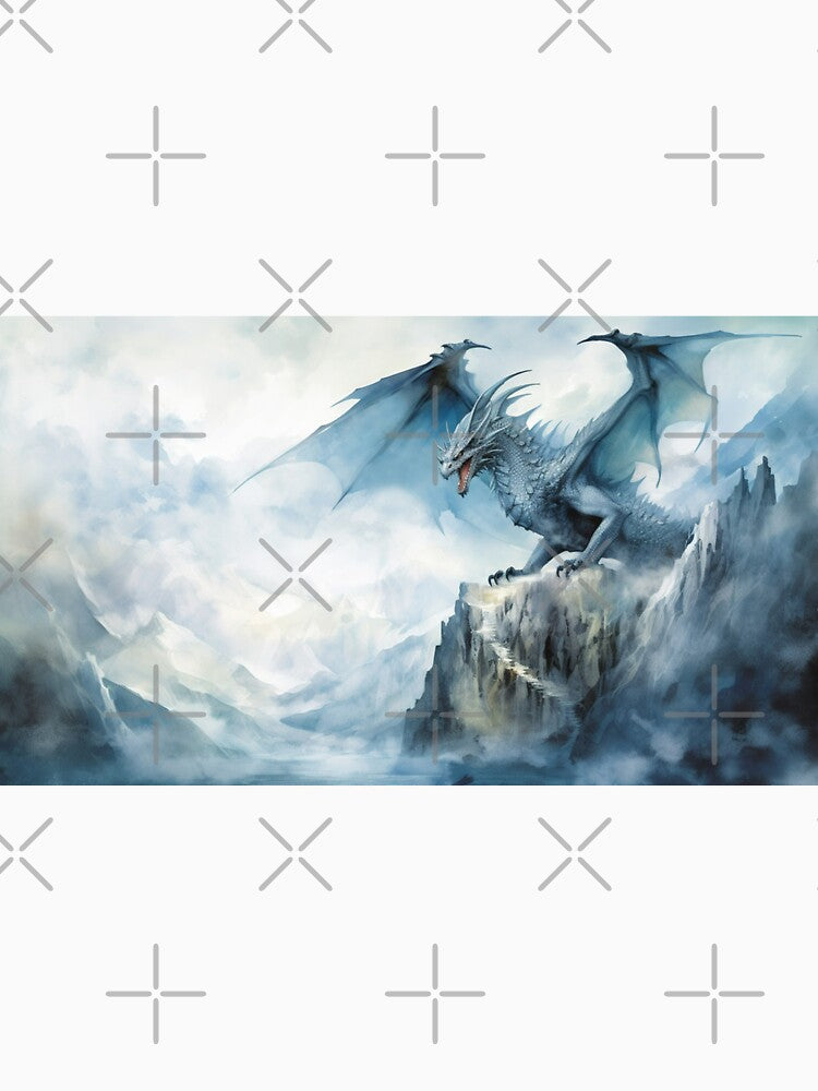 Dark Fantasy Watercolor - Winter Ice Dragon by Fantasy Masterpiece