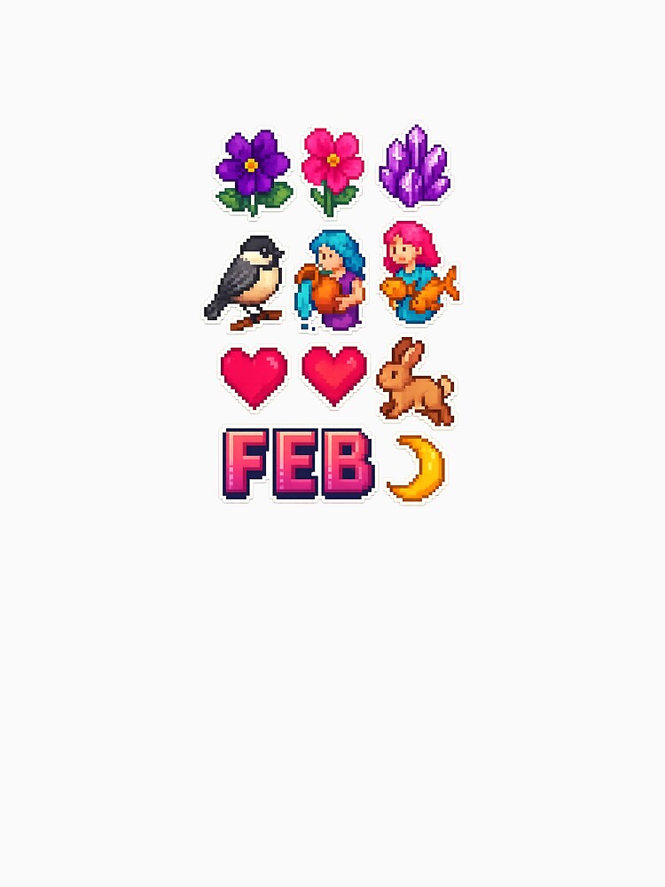 Retro Pixel February Sticker Set by BrushAndBreathe